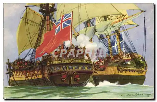 Cartes postales Bateau Guerre A l abordage Voiliers Corsaires Haffner