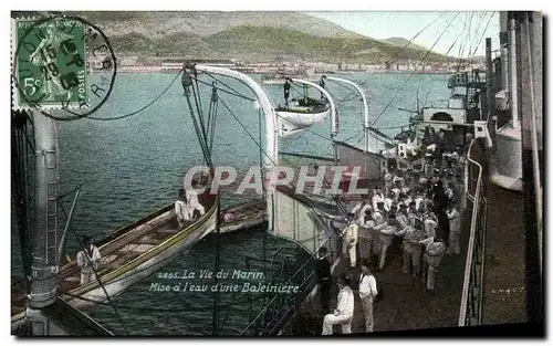 Cartes postales Bateau La vie de amrin Mise a l eau d une baleiniere Baleine