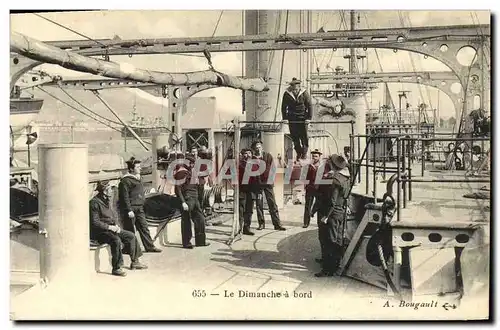 Cartes postales Bateau Le dimanche a bord Gymnastique