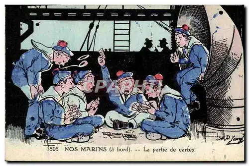 Cartes postales Bateau Nos marins La partie de cartes Jarry