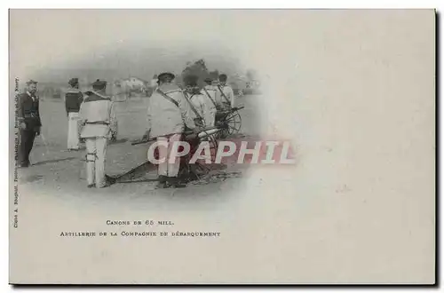 Ansichtskarte AK Bateau Guerre Canons de 6L5mm Artillerie de la compagnie de debarquement