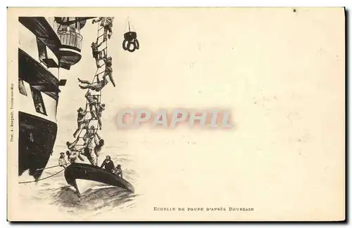 Cartes postales Bateau Echelle de poupe d apres Bourgain