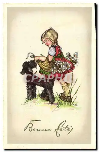 Cartes postales Fantaisie Enfant Chien