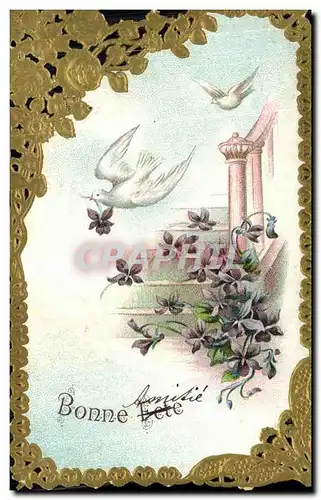 Cartes postales Fantaisie Fleurs Colombes