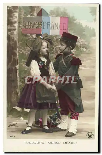 Ansichtskarte AK Fantaisie Enfants Allemagne France Militaria