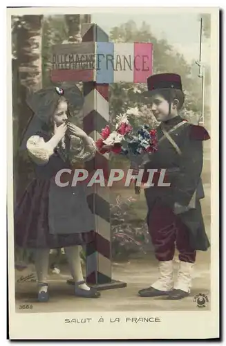 Cartes postales Fantaisie Enfants Allemagne France Militaria