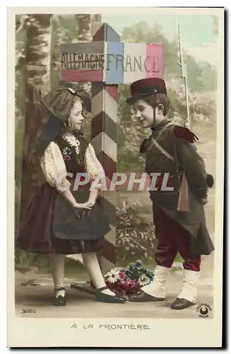 Cartes postales Fantaisie Enfants Allemagne France Militaria