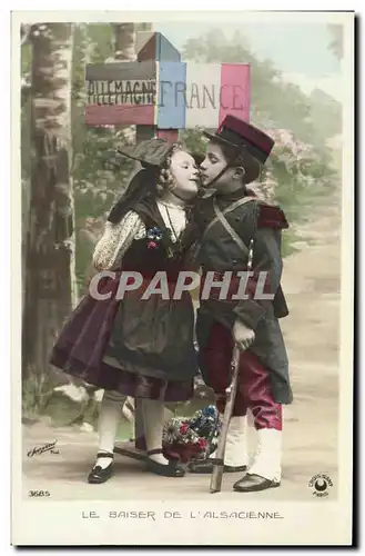 Cartes postales Fantaisie Enfants Allemagne France Militaria