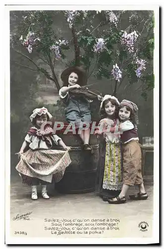 Cartes postales Fantaisie Enfants Violon Folklore