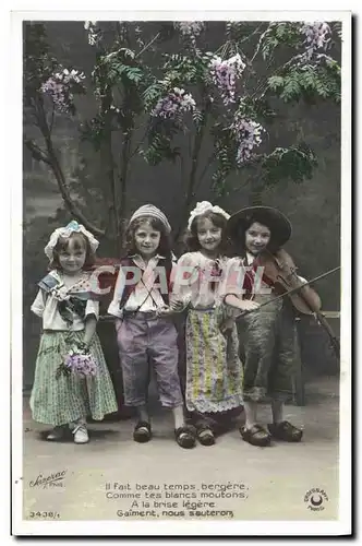 Cartes postales Fantaisie Enfants Violon Folklore