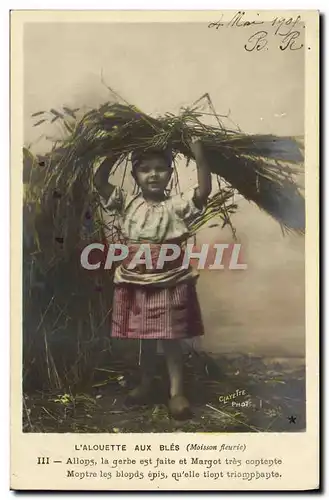 Cartes postales Fantaisie Enfant L alouette aux bles