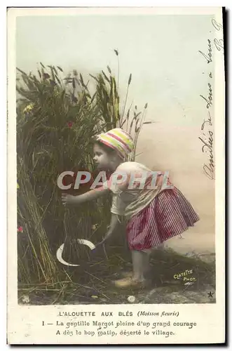 Cartes postales Fantaisie Enfant L alouette aux bles