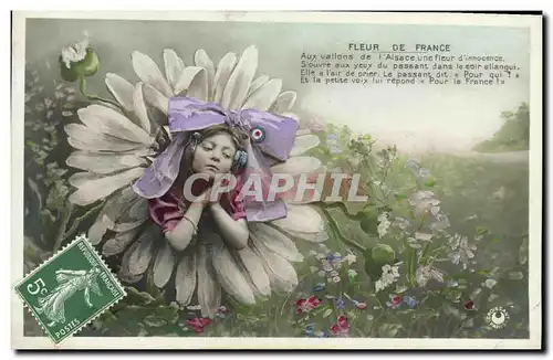 Cartes postales Fantaisie Enfant Fleur de France