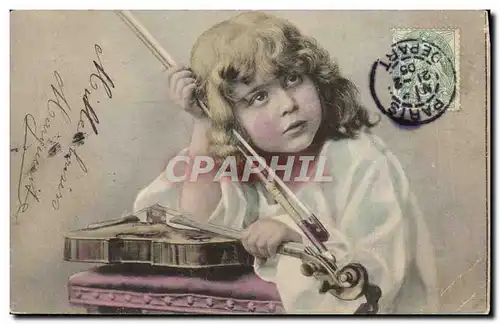 Cartes postales Fantaisie Enfant et violon