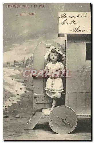 Cartes postales Fantaisie Enfant Monsieur Bebe a la mer