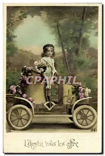 Cartes postales Fantaisie Enfant Automobile