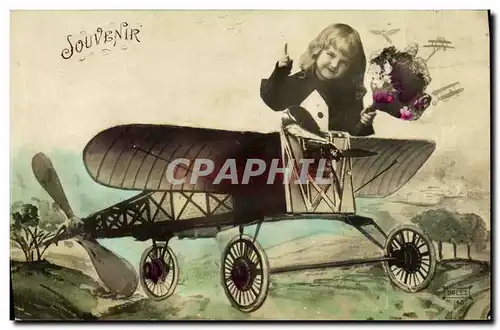 Cartes postales Fantaisie Enfant Avion