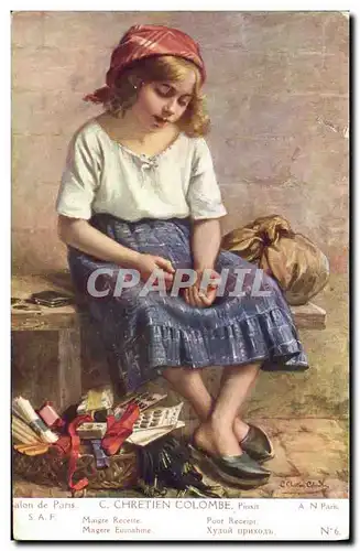 Cartes postales Fantaisie Enfant Salon de Paris Chretien Colombe Maigre recette