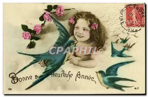 Cartes postales Fantaisie Enfant Hirondelles