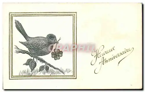 Cartes postales Fantaisie Oiseau Anniversaire