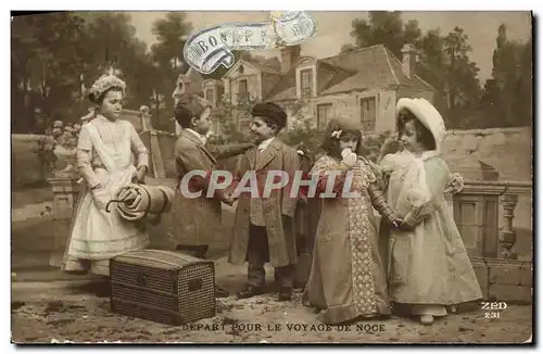 Cartes postales Fantaisie Enfants Depart pour le voyage de noces Mariage