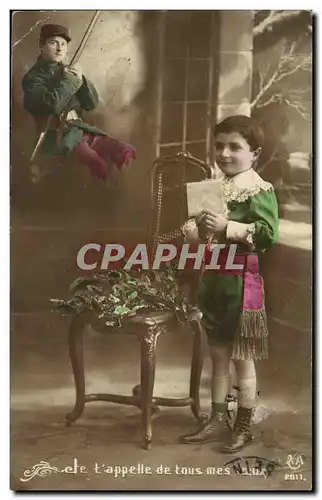 Cartes postales Fantaisie Enfant Militaria