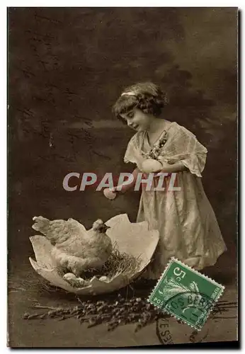 Cartes postales Fantaisie Enfant Poule Oeuf