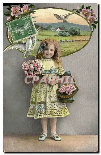 Cartes postales Fantaisie Enfant Colombe