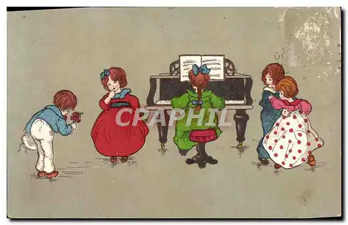 Cartes postales Fantaisie Enfants Piano