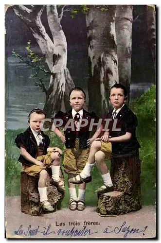 Cartes postales Fantaisie Enfants Les trois freres Folklore