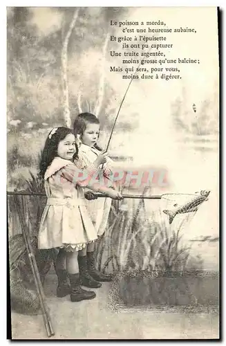 Ansichtskarte AK Fantaisie Enfants Peche Poisson