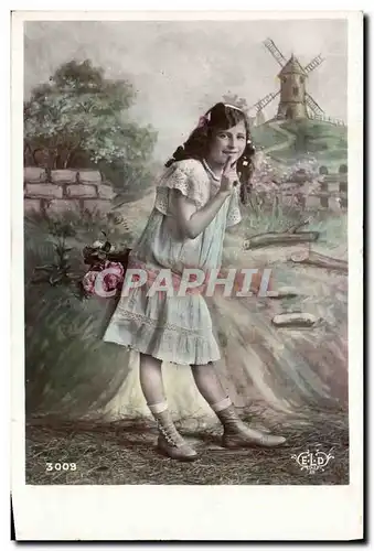 Cartes postales Fantaisie Enfant Moulin