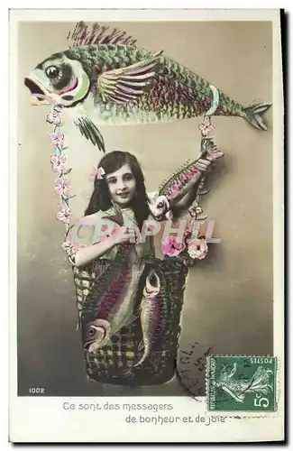 Cartes postales Fantaisie Enfant Poisson