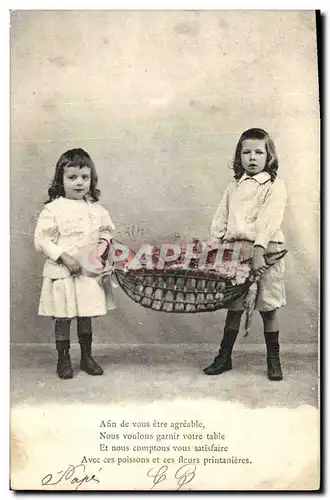 Cartes postales Fantaisie Enfants Poissons