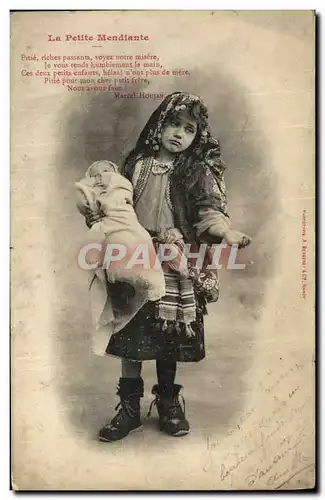 Cartes postales Fantaisie Enfant La petite mendiante