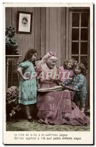 Cartes postales Fantaisie Enfants et grand mere