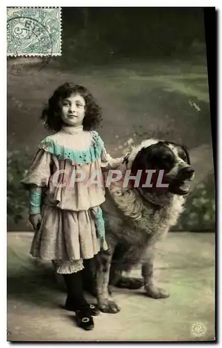 Cartes postales Fantaisie Enfant Chien