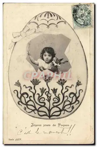 Cartes postales Fantaisie Enfant Lapin Oeuf