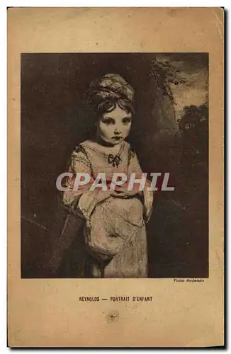 Cartes postales Fantaisie Enfant Reynolds Portrait d enfant