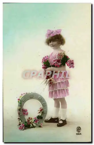 Cartes postales Fantaisie Enfant Fer a cheval