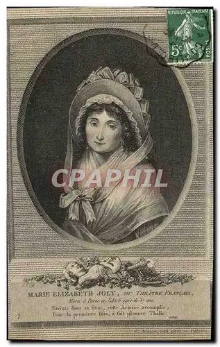 Ansichtskarte AK Fantaisie Femme Marie Elizabeth Joly du Theatre francais