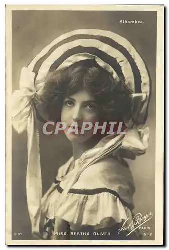 Cartes postales Fantaisie Femme Miss Bertha Oliver Alhambra