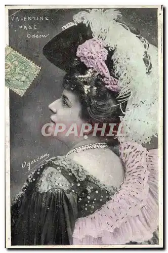 Cartes postales Fantaisie Femme Valentine Page Odeon Paris