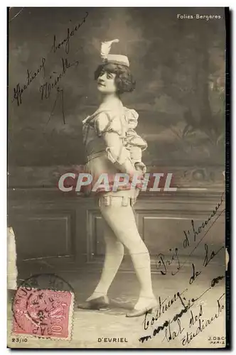 Cartes postales Fantaisie Femme Folies Bergere D Evriel