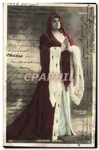 Cartes postales Fantaisie Femme Opera Lucienne Breval