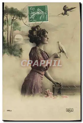 Cartes postales Fantaisie Femme colombe