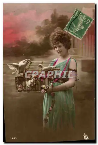 Cartes postales Fantaisie Femme Colombes