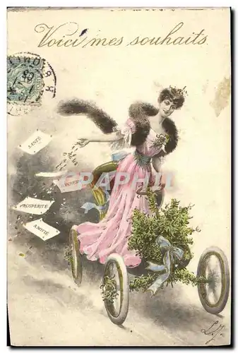 Cartes postales Fantaisie Femme Automobile