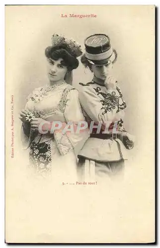 Cartes postales Fantaisie Femme La Marguerite Soldat Militaria