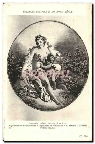 Cartes postales Fantaisie Femme Estampes francaises du 18eme L amour rendant hommage a sa mere